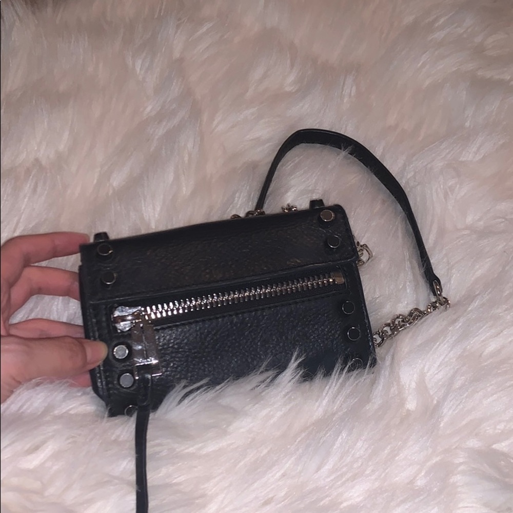 black mini shoulder bag/wallet